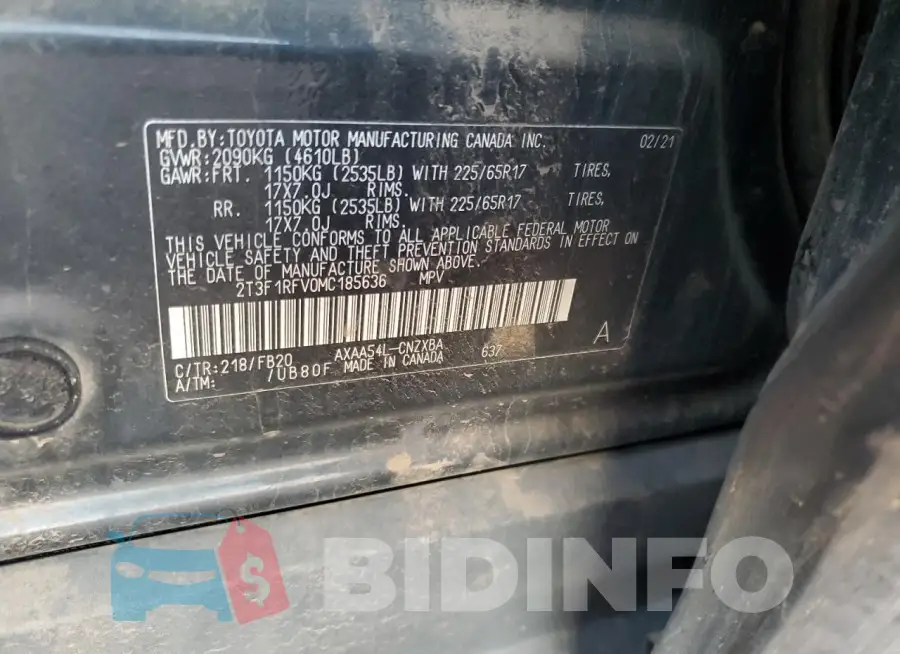 2T3F1RFV0MC185636 Photo# 13