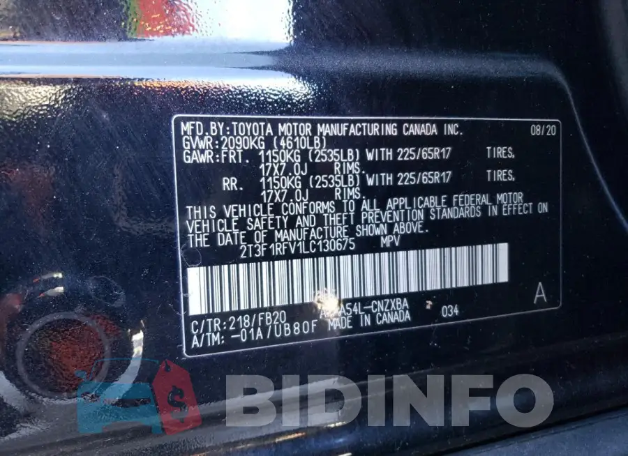 2T3F1RFV1LC130675 Photo# 13