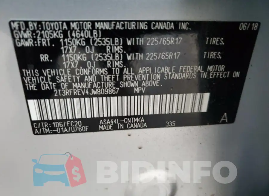 2T3RFREV4JW809867 Photo# 13