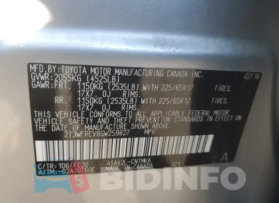 2T3WFREV8GW259827 Photo# 13