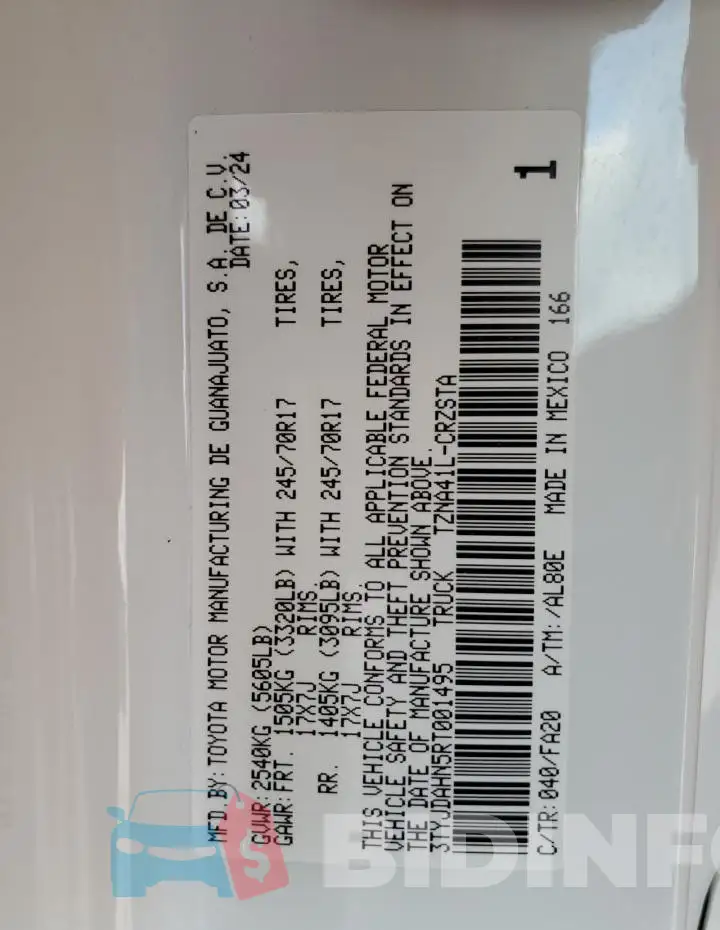 3TYJDAHN5RT001495 Photo# 12