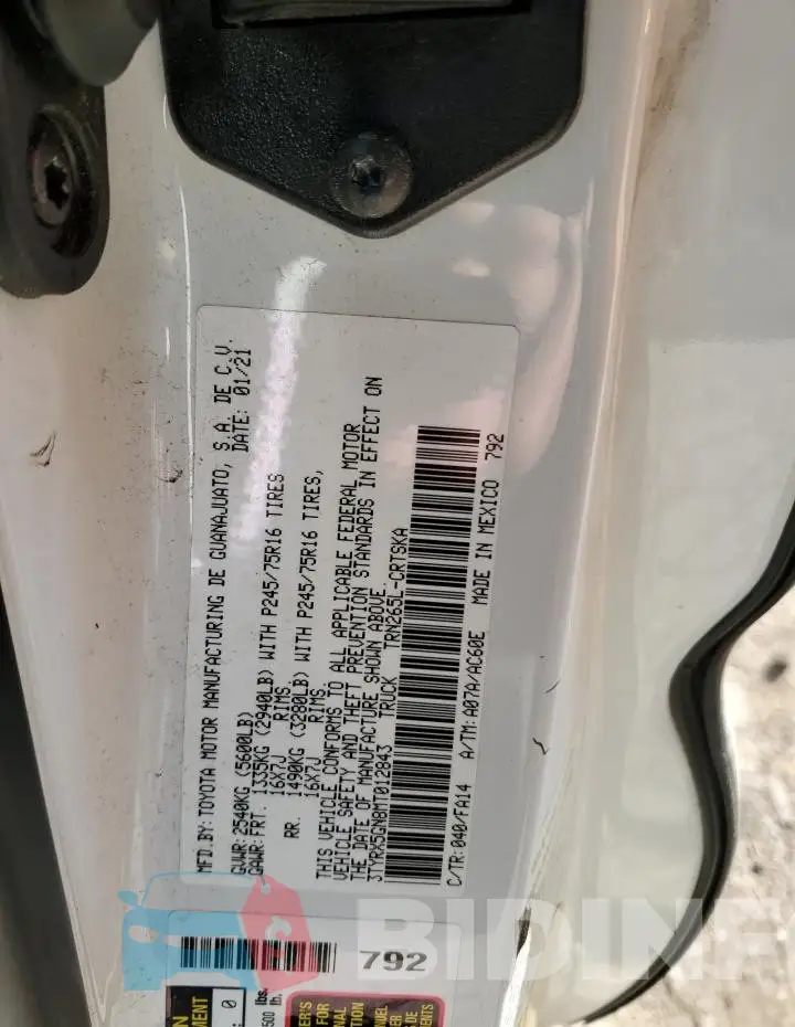3TYRX5GN8MT012843 Photo# 12