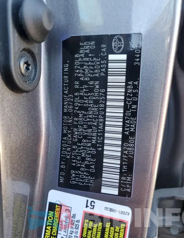 4T1C11AK8PU182576 Photo# 12