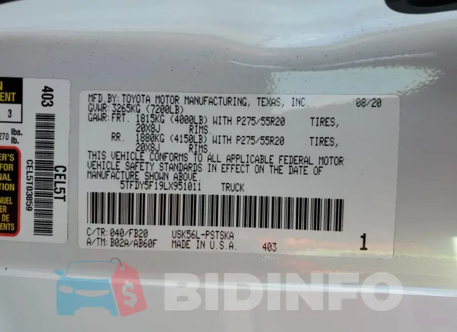 5TFDY5F19LX951011 Photo# 12
