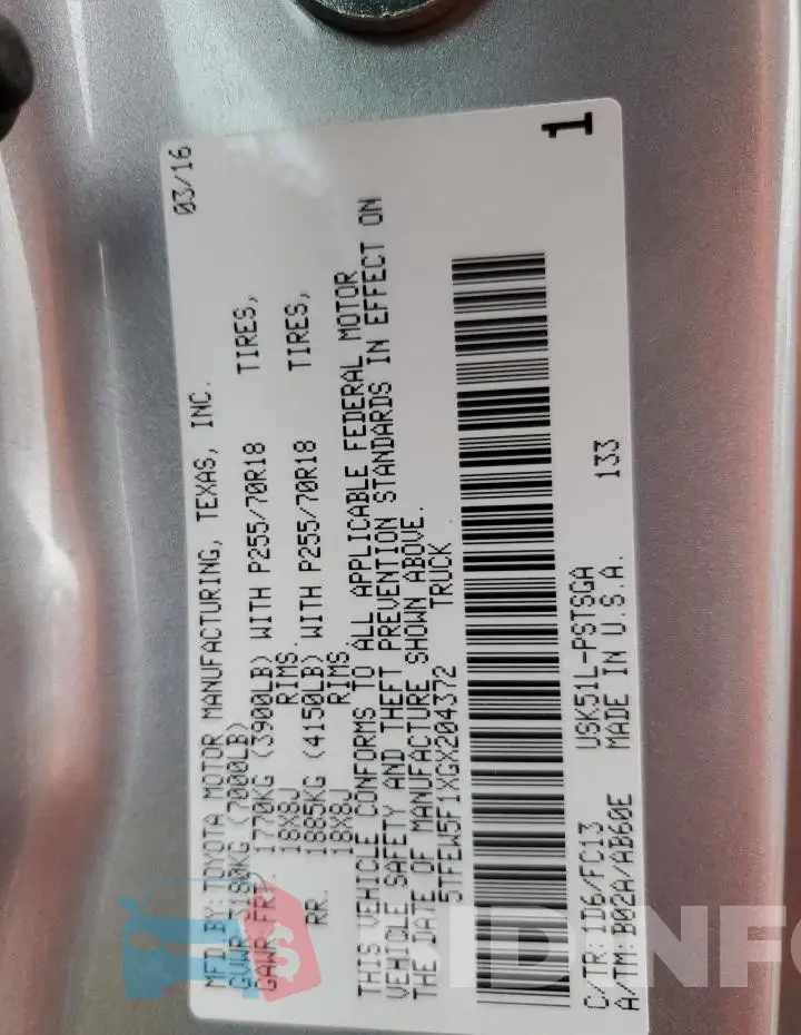 5TFEW5F1XGX204372 Photo# 12
