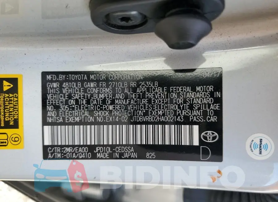 JTDBVRBD2HA002143 Photo# 12