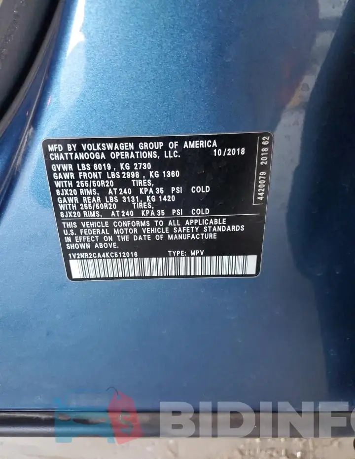 1V2NR2CA4KC512016 Photo# 13