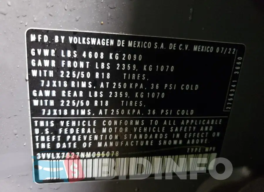 3VVLX7B27NM095078 Photo# 12