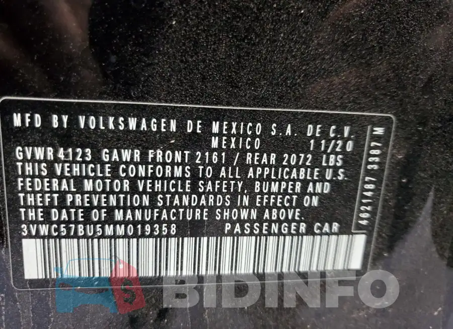 3VWC57BU5MM019358 Photo# 12