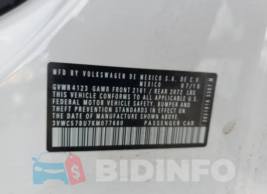 3VWC57BU7KM077680 Photo# 12