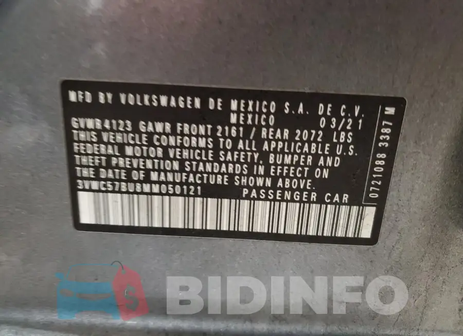 3VWC57BU8MM050121 Photo# 12