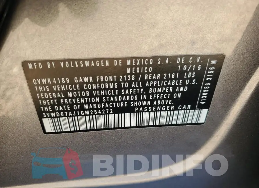 3VWD67AJ1GM254272 Photo# 12