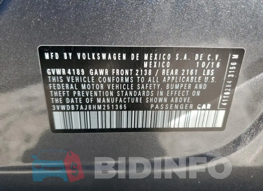 3VWDB7AJ8HM251365 Photo# 12