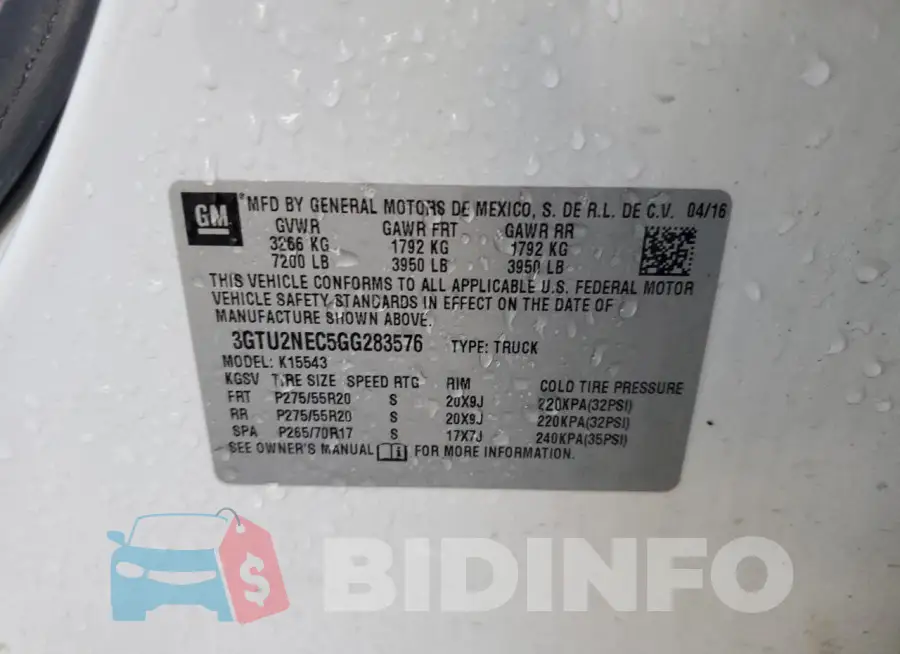 3GTU2NEC5GG283576 Photo# 12