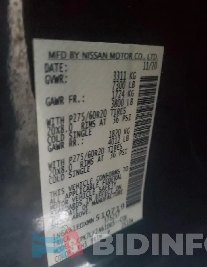 1N6AA1EDXMN510719 Photo# 12