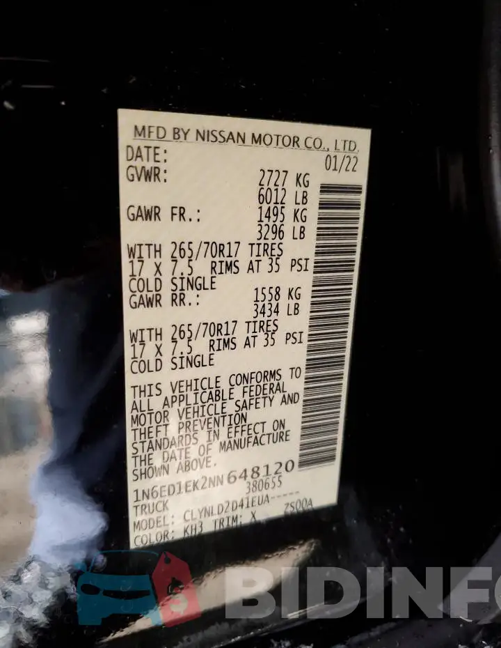 1N6ED1EK2NN648120 Photo# 12