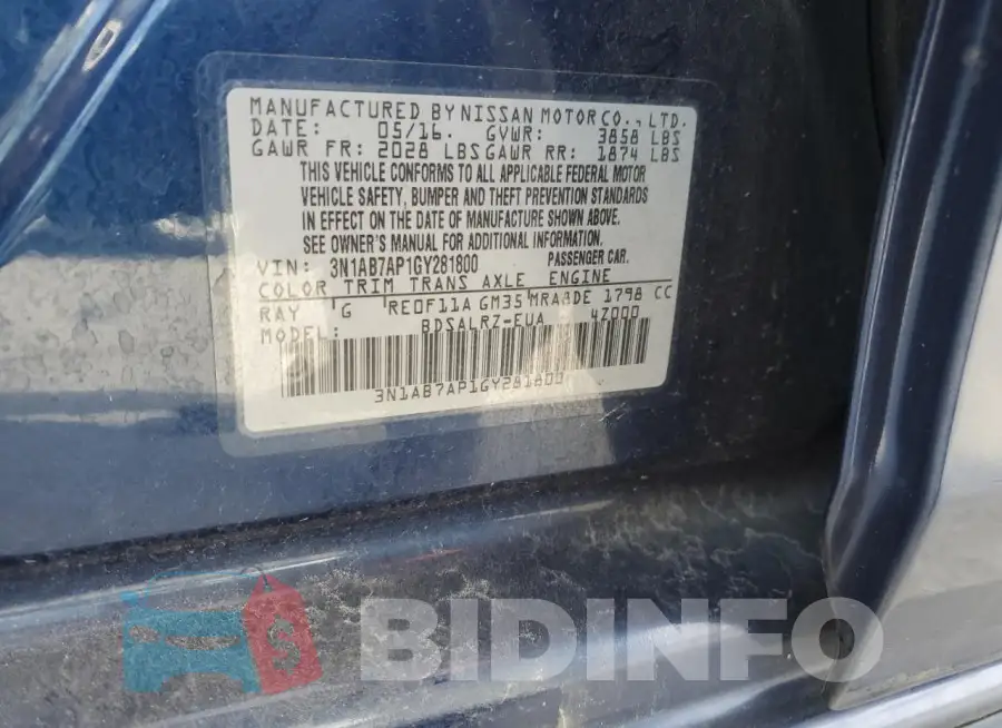 3N1AB7AP1GY281800 Photo# 12