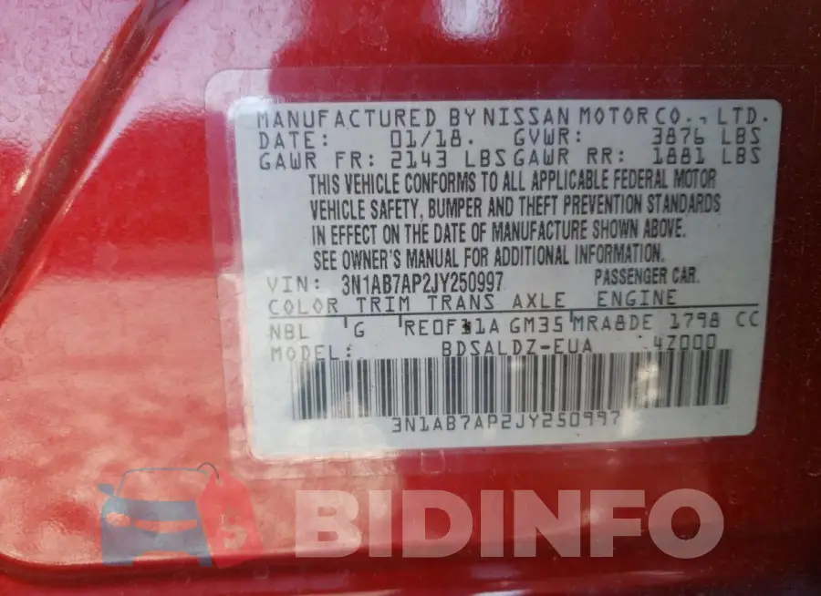 3N1AB7AP2JY250997 Photo# 12