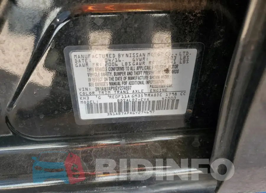 3N1AB7APXGY274697 Photo# 12