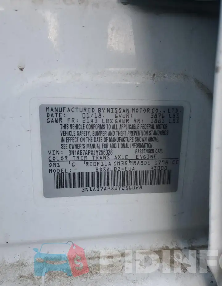 3N1AB7APXJY256028 Photo# 14