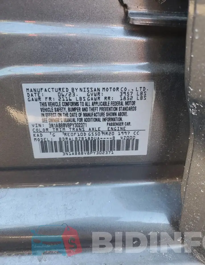 3N1AB8BV8PY302371 Photo# 12