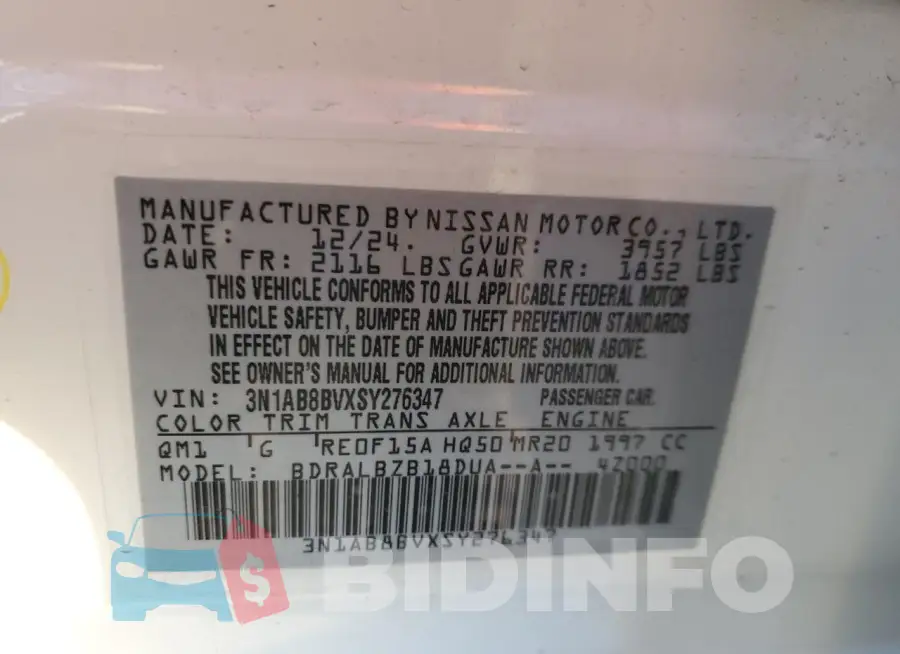 3N1AB8BVXSY276347 Photo# 12