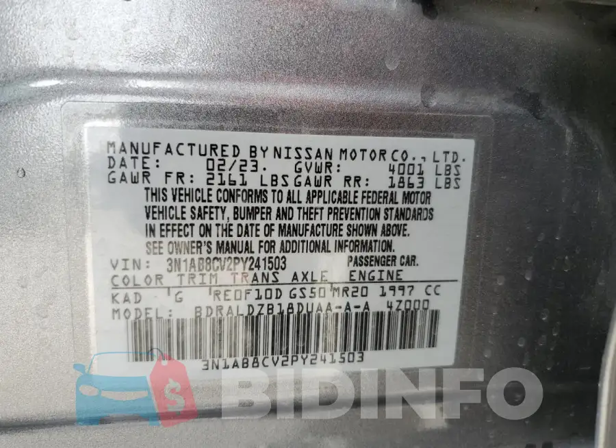 3N1AB8CV2PY241503 Photo# 12