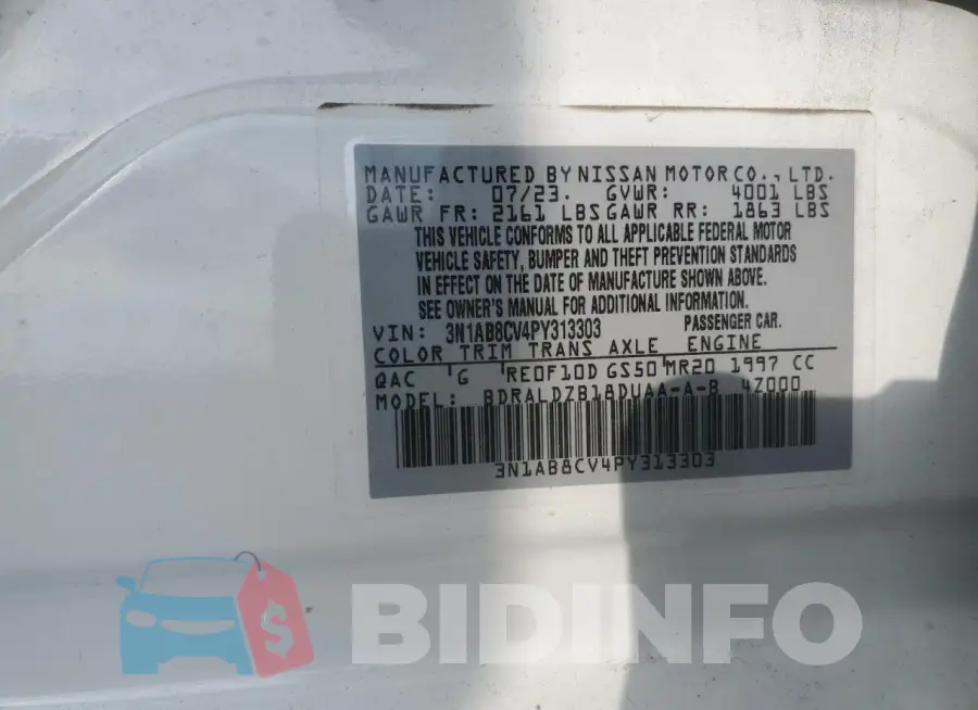 3N1AB8CV4PY313303 Photo# 12