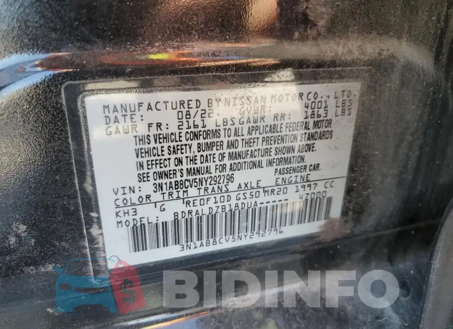 3N1AB8CV5NY292796 Photo# 12