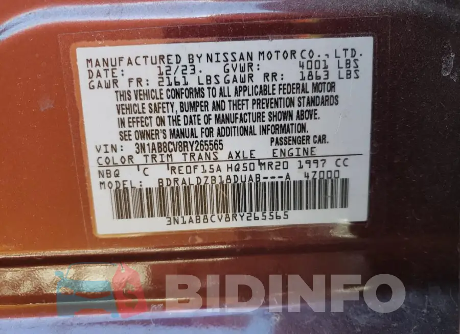 3N1AB8CV8RY265565 Photo# 13