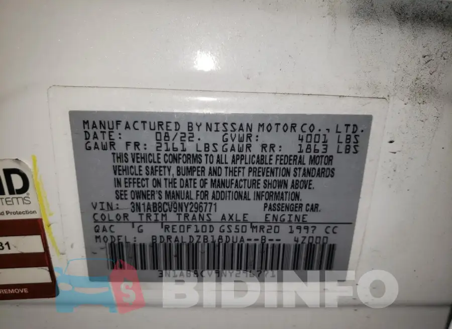 3N1AB8CV9NY296771 Photo# 13