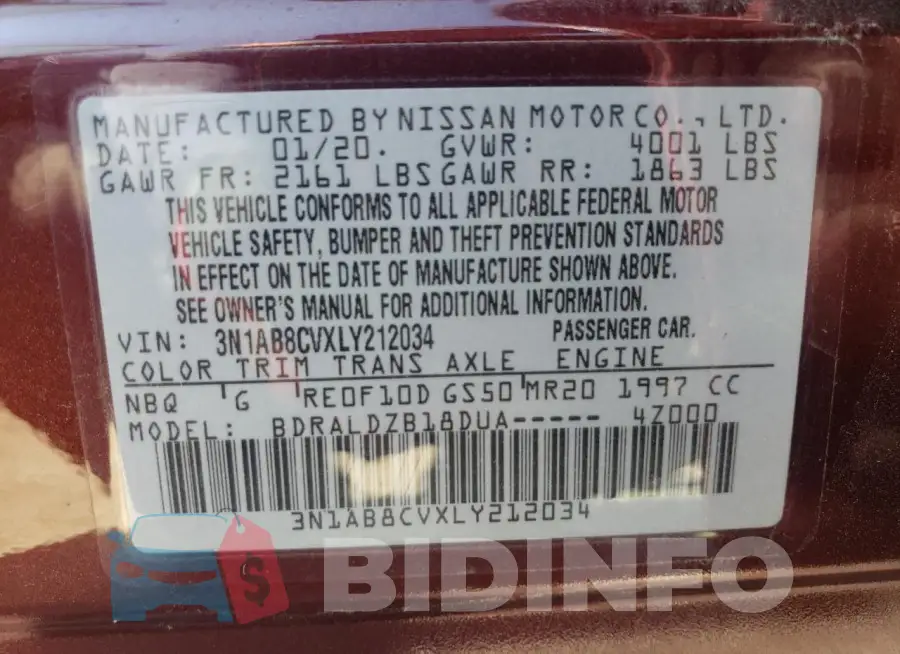 3N1AB8CVXLY212034 Photo# 12