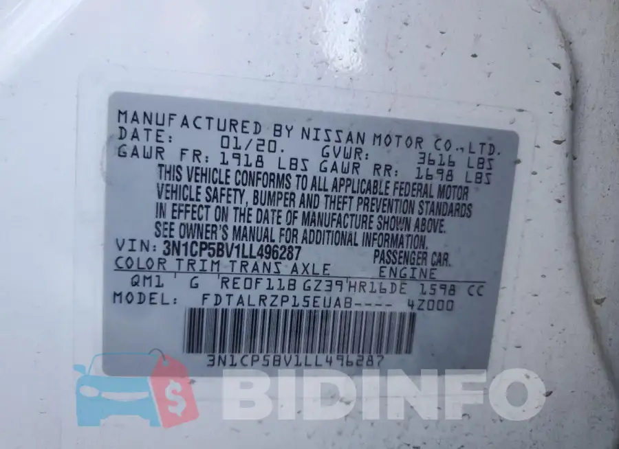 3N1CP5BV1LL496287 Photo# 13