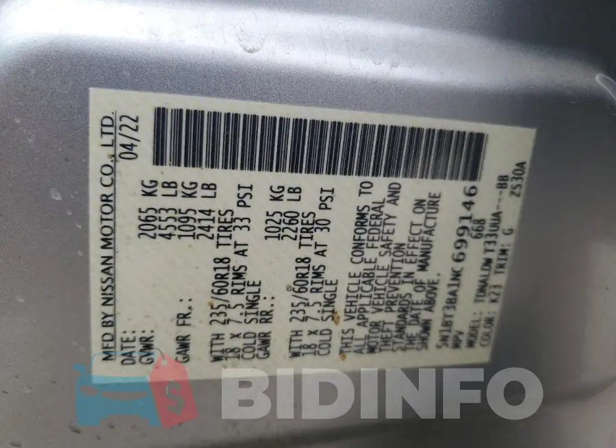 5N1BT3BA1NC699146 Photo# 13