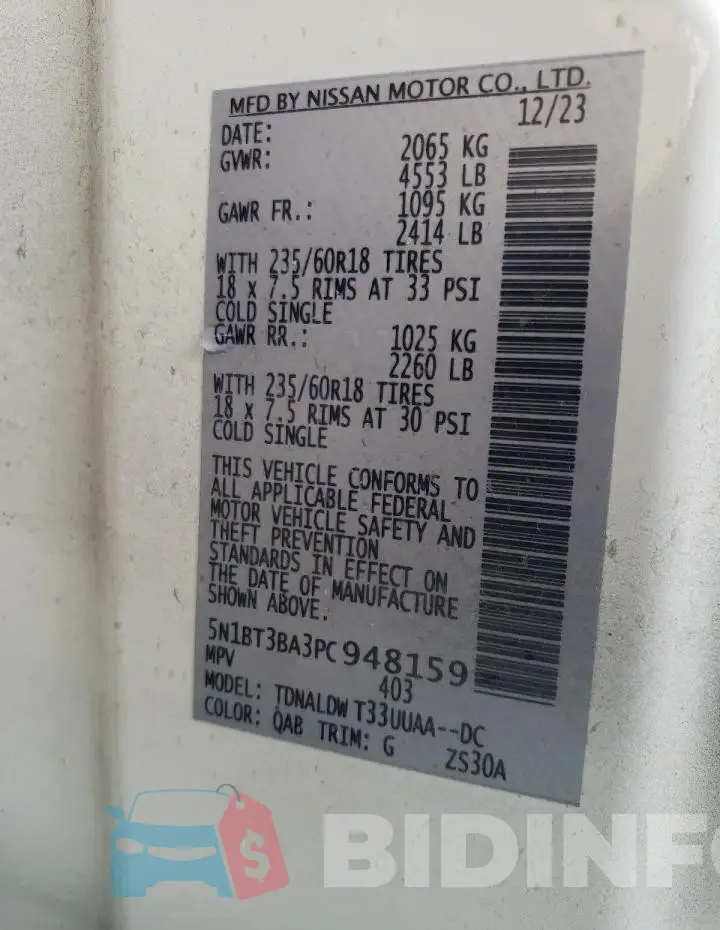 5N1BT3BA3PC948159 Photo# 12