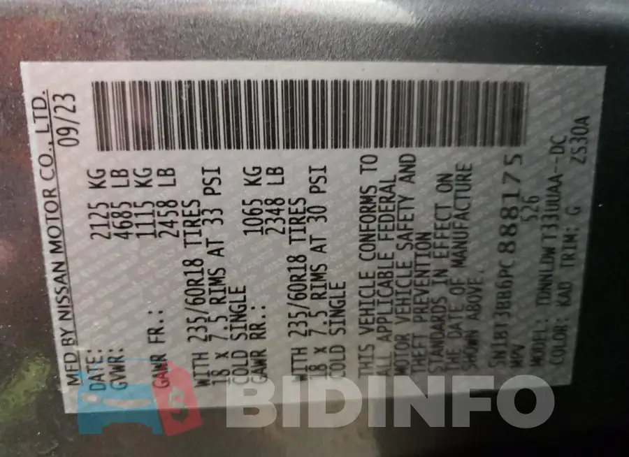 5N1BT3BB6PC888175 Photo# 14