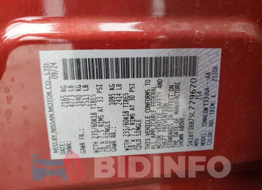 5N1BT3BB7SC779670 Photo# 12