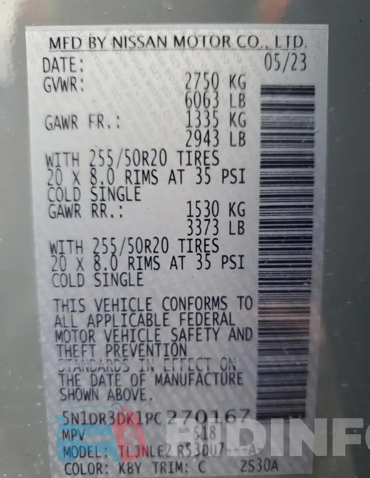 5N1DR3DK1PC270167 Photo# 13