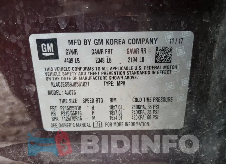 KL4CJESB9JB581021 Photo# 12