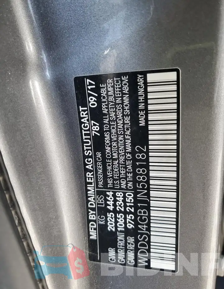 WDDSJ4GB1JN588182 Photo# 12