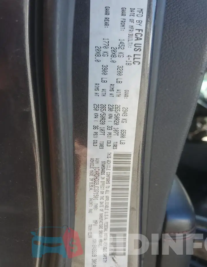 1C4RDHDG9JC371501 Photo# 14