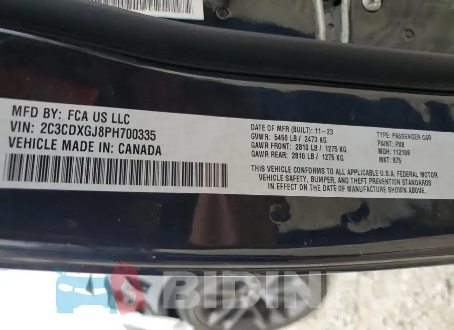 2C3CDXGJ8PH700335 Photo# 13