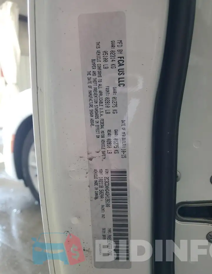 2C3CDXHG4GH126108 Photo# 12