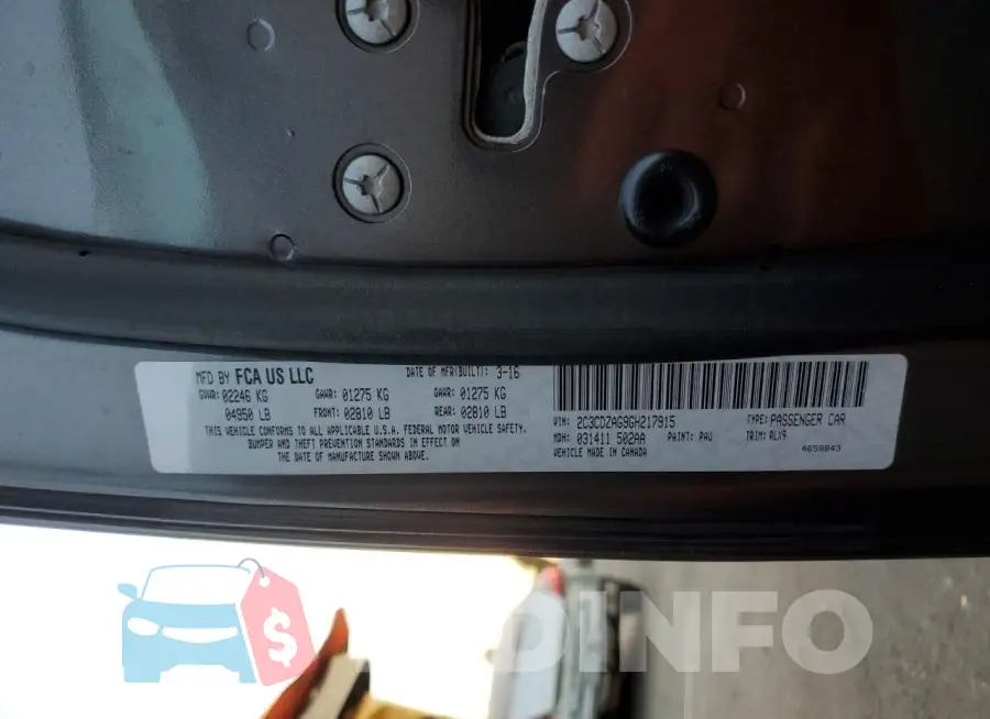 2C3CDZAG9GH217915 Photo# 12