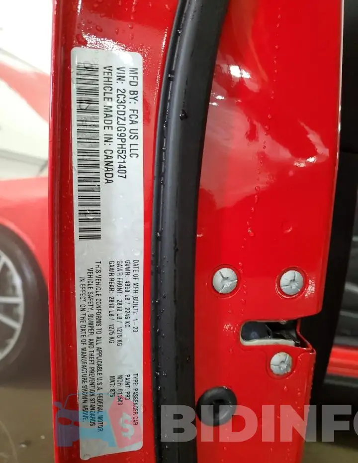 2C3CDZJG9PH521407 Photo# 13