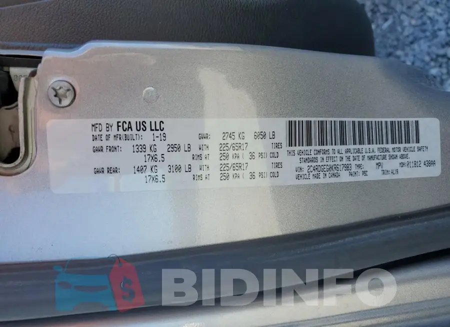 2C4RDGEG0KR617983 Photo# 13