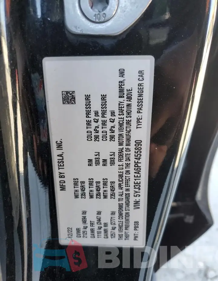 5YJ3E1EA6PF455890 Photo# 12
