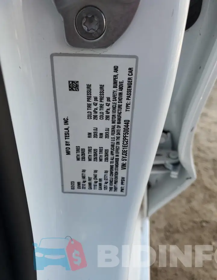 5YJ3E1EC2PF500440 Photo# 13