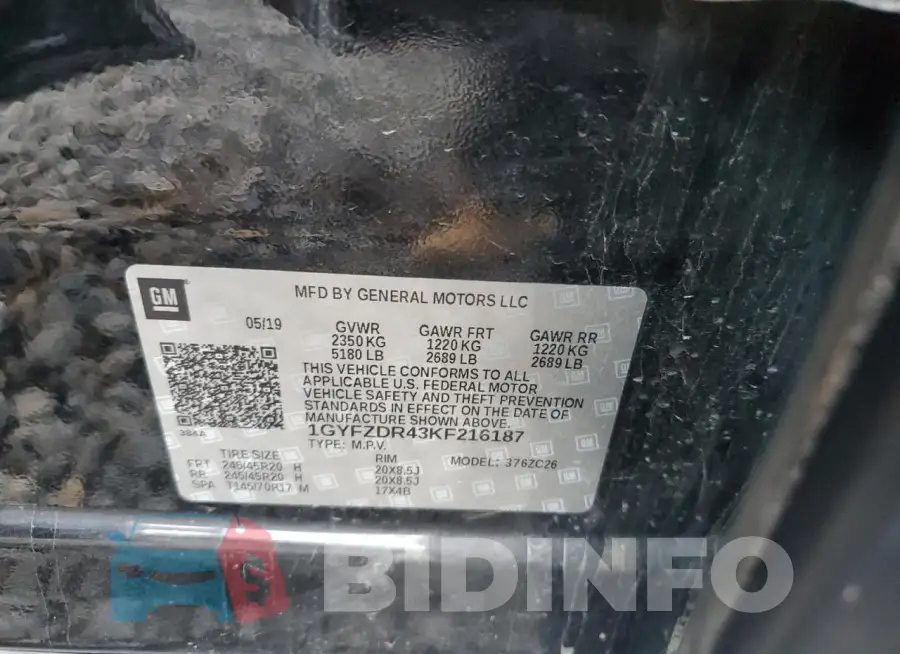 1GYFZDR43KF216187 Photo# 13
