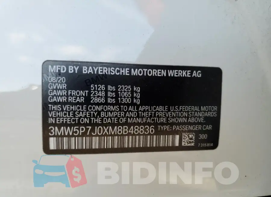 3MW5P7J0XM8B48836 Photo# 12